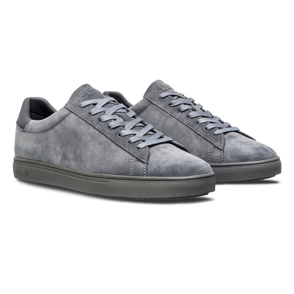 CLAE BRADLEY Shoes Mens USA078-P13 In Pearl Grey Suede